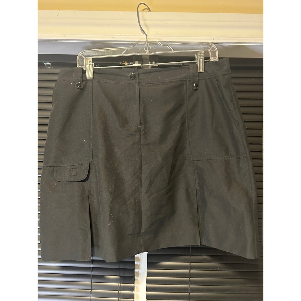 IZOD Golf Classics Skort Womens 10 Black Cargo Pocket Activewear Athletic Skirt